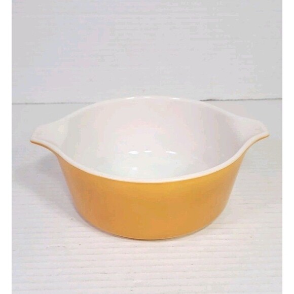 Vintage Pyrex Old Orchard 472 Orange Casserole Dish Brown 1.5 Pint Serving Bake - Picture 3 of 6